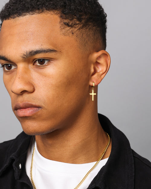 Saint Morta Mini Cross Earring Gold