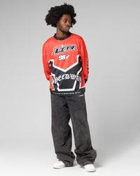 Loiter Thrill Racing Long Sleeve T-Shirt Red
