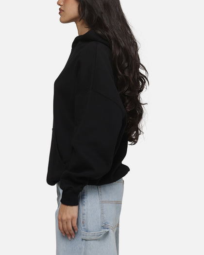 Carre Box Check Hoodie Solid Black