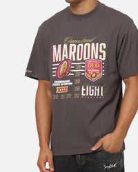 Mitchell & Ness Queensland Maroons 8 Straight Vintage T-Shirt Slate