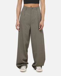 Carre Heritage Pleated Pants Sage Pinstripe