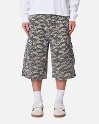 MNML Distressed Ultra Baggy Cargo Shorts Camo