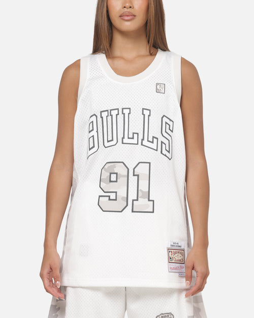 Mitchell & Ness Chicago Bulls Dennis Rodman #91 Snow Camo Energy Swingman Jersey Vintage White