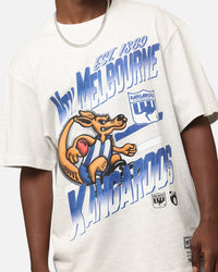 Mitchell & Ness North Melbourne Kangaroos Mascot Character T-Shirt Silver Marle