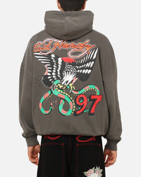 Ed Hardy Happy Motors Hoodie Washed Charcoal