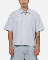 Carre District Woven Button Up Shirt Dusty Blue