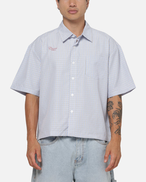 Carre District Woven Button Up Shirt Dusty Blue