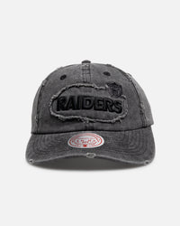 Mitchell & Ness Las Vegas Raiders 'Destroyed' Dad Fit Strapback Washed Black