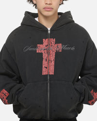 Saint Morta Saints Marked Zip Hoodie Washed Black