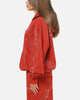 Ed Hardy Cyber Rhinestone Zip-Up Hoodie Red