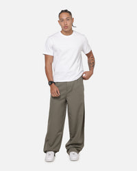Carre Heritage Pleated Pants Sage Pinstripe