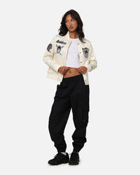 Pro Standard Women's Las Vegas Raiders Satin Jacket Eggshell/Grey