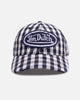 Von Dutch Distressed Plaid Dad Snapback Navy