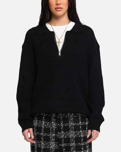 XXIII 3/4 Zip College Jumper Black