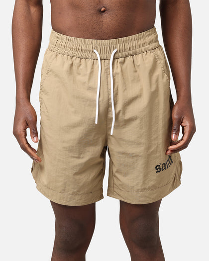 Saint Morta Gothic Nylon Shorts Tan