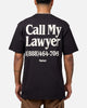 Market Call My Lawyer T-Shirt Washed Black