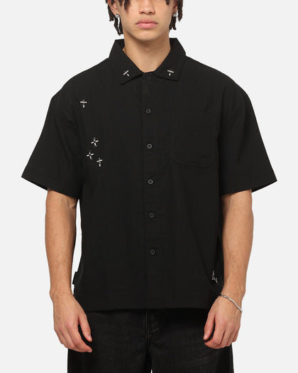 Saint Morta Credo Linen Button Up Shirt Black