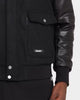 Saint Morta Maverick Sherpa Leather Jacket Black