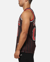 Mitchell & Ness Chicago Bulls Luc Longley 1995 Pinstripe Jersey Black