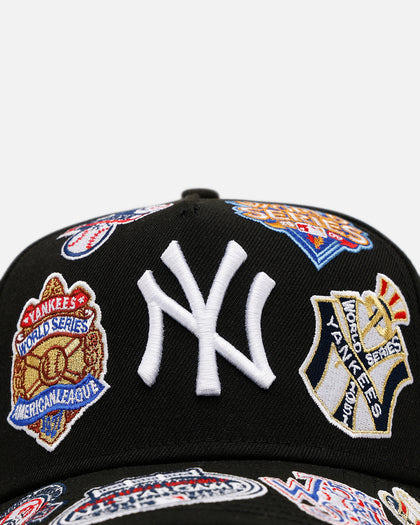 New Era New York Yankees 'All Over Embroidery' 9FORTY A-Frame Snapback Black