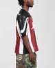 Loiter Vegan Leather Football Top Red/Black
