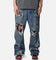 MNML Ultra Baggy Decimated Denim Jeans Blue