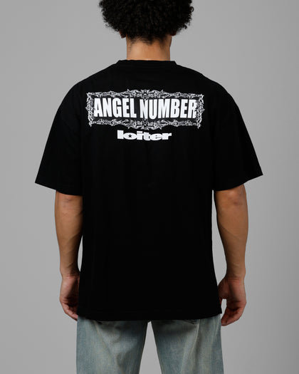 Loiter Angel Number Vintage T-Shirt Black