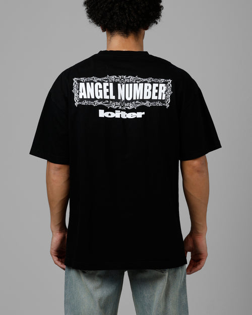 Loiter Angel Number Vintage T-Shirt Black