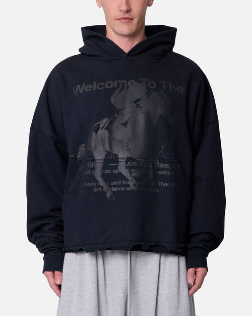 MNML Moth Eatten Hoodie Black