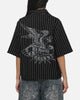 Ed Hardy Eagle Button Up Shirt Black Pinstripe