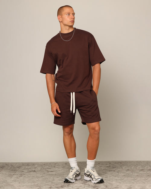 Carré Blanc Boxy T-Shirt Brown