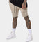 Saint Morta United Distressed Biker Shorts Stone