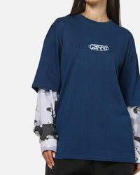 Carre Static Layered Long Sleeve T-Shirt Blue
