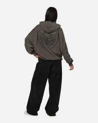 Saint Morta Crested Wing Hoodie Washed Charcoal