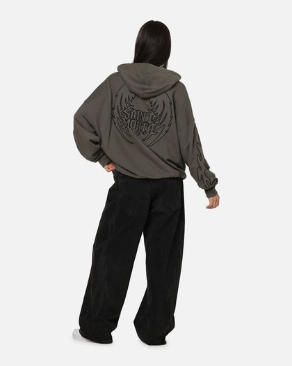 Saint Morta Crested Wing Hoodie Washed Charcoal
