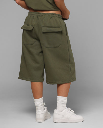 Loiter Hybrid Premium Shorts Olive/Pink