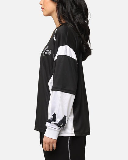Carre Football Layered Long Sleeve T-Shirt Black/White