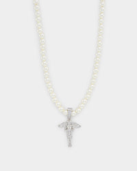 Saint Morta Cupids Pearl Necklace White Gold
