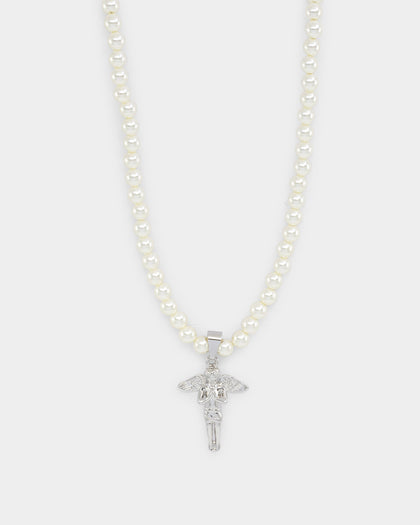 Saint Morta Cupids Pearl Necklace White Gold