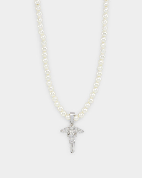 Saint Morta Cupids Pearl Necklace White Gold