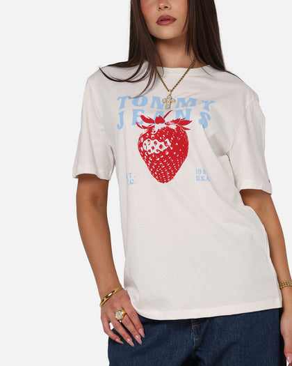 Tommy Jeans Women's TJW Strawberry T-Shirt Ecru