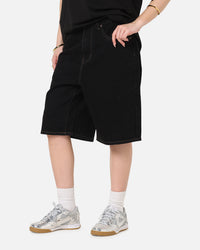 S Double Denim Standard Shorts Black Rinse