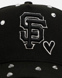 New Era San Francisco Giants 'Black Satin Hearts' 9FORTY A-Frame Snapback Black