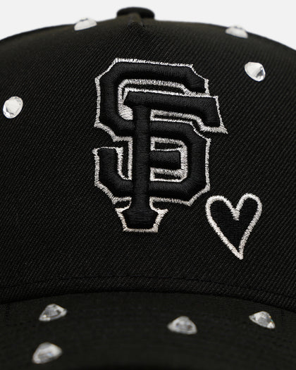 New Era San Francisco Giants 'Black Satin Hearts' 9FORTY A-Frame Snapback Black