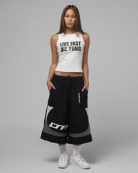 Loiter Women's Live Fast Die Young Rib Tank White