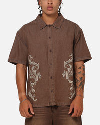 Saint Morta Baroque Button Up Shirt Dark Earth