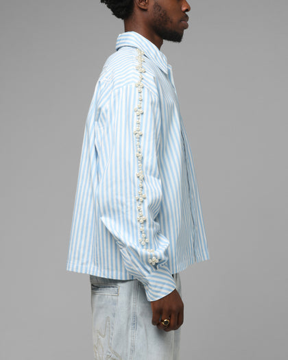 Loiter Pearl Button Up Shirt Blue Stripe
