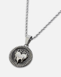 NXS Burning Heart Necklace White Gold