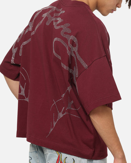 Ed Hardy Cyber Rhinestone T-Shirt Plum