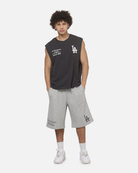 Majestic Athletic Los Angeles Dodgers Blackletter Script Box Muscle T-Shirt Washed Black